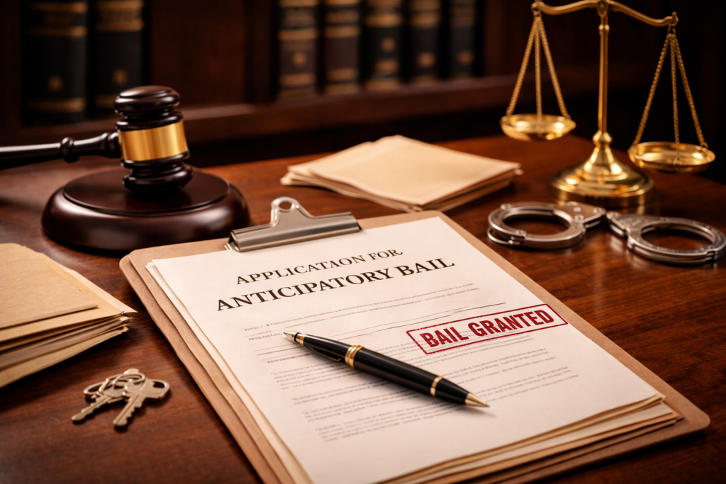 generate a realstick image on Anticipatory bail topic without humand and contnt